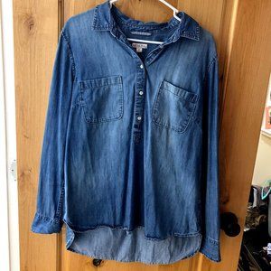 Merona Denim 3/4 Henley Shirt XL